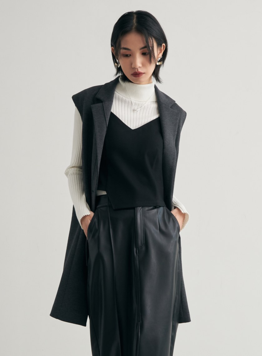 細節剪裁背心西裝外套